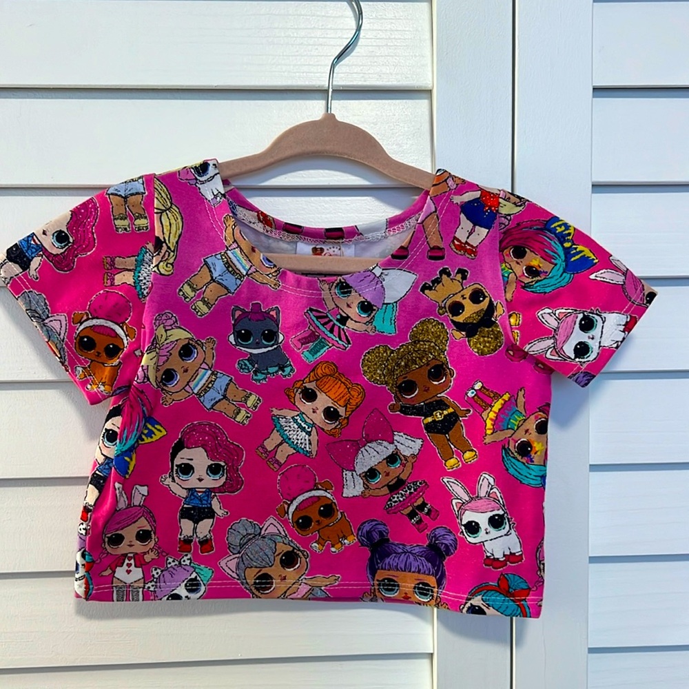 Stars and Stripes Crop Tee LOL print rare size 5T new excellent condition